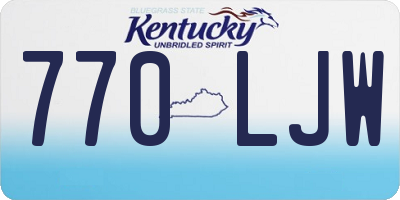 KY license plate 770LJW