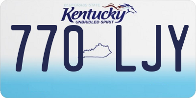 KY license plate 770LJY