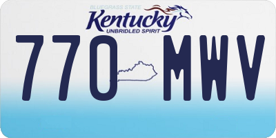 KY license plate 770MWV