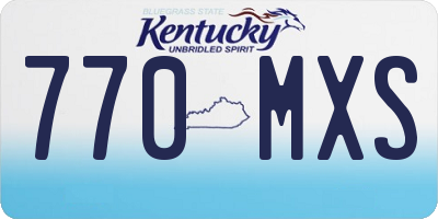 KY license plate 770MXS