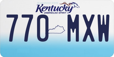 KY license plate 770MXW