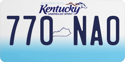 KY license plate 770NAO