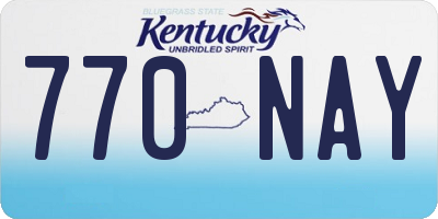 KY license plate 770NAY