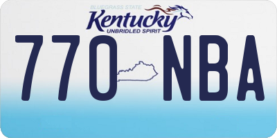 KY license plate 770NBA