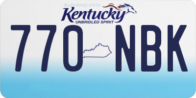 KY license plate 770NBK