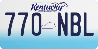 KY license plate 770NBL