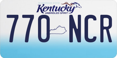 KY license plate 770NCR