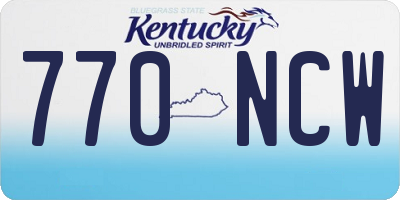 KY license plate 770NCW