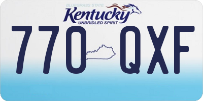 KY license plate 770QXF