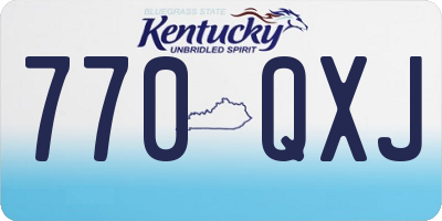 KY license plate 770QXJ