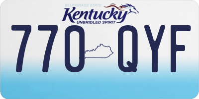 KY license plate 770QYF