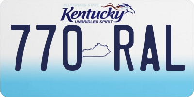 KY license plate 770RAL