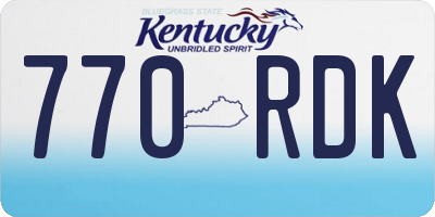 KY license plate 770RDK