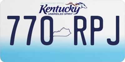 KY license plate 770RPJ