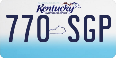 KY license plate 770SGP