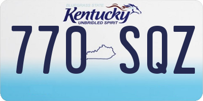 KY license plate 770SQZ