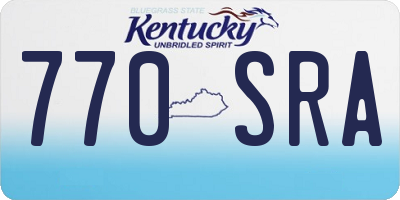 KY license plate 770SRA