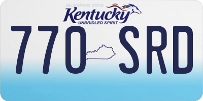 KY license plate 770SRD