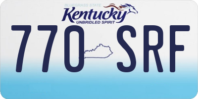 KY license plate 770SRF
