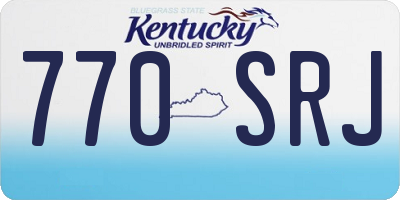 KY license plate 770SRJ