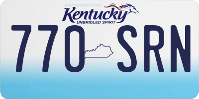 KY license plate 770SRN