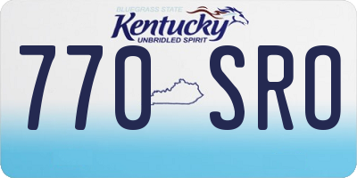 KY license plate 770SRO