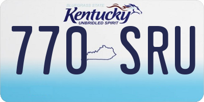 KY license plate 770SRU