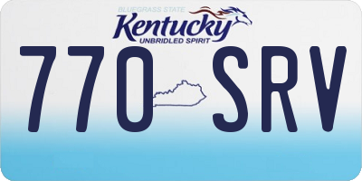 KY license plate 770SRV