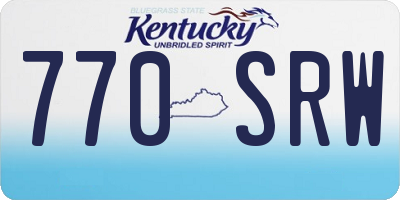 KY license plate 770SRW