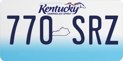 KY license plate 770SRZ