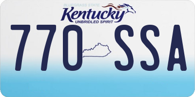 KY license plate 770SSA