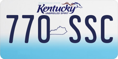 KY license plate 770SSC