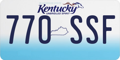 KY license plate 770SSF
