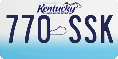 KY license plate 770SSK