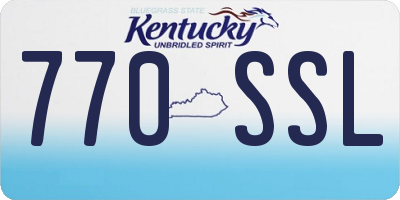 KY license plate 770SSL