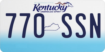 KY license plate 770SSN