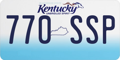 KY license plate 770SSP