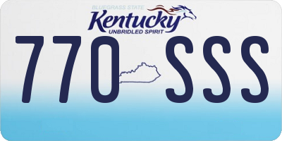 KY license plate 770SSS
