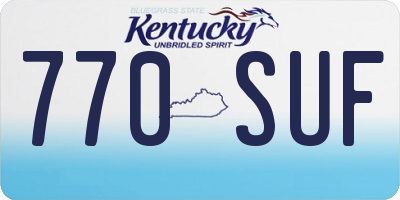 KY license plate 770SUF