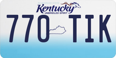 KY license plate 770TIK