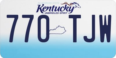 KY license plate 770TJW