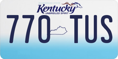 KY license plate 770TUS