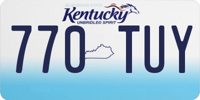 KY license plate 770TUY