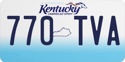 KY license plate 770TVA