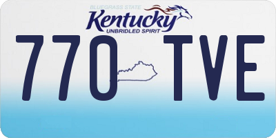 KY license plate 770TVE