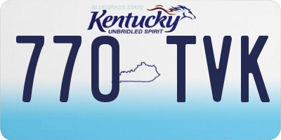 KY license plate 770TVK