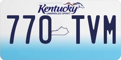 KY license plate 770TVM