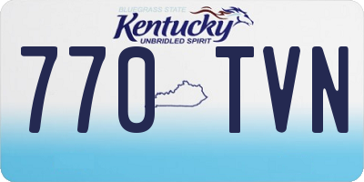 KY license plate 770TVN