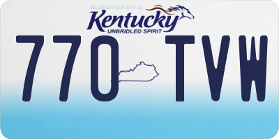 KY license plate 770TVW