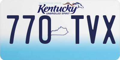 KY license plate 770TVX
